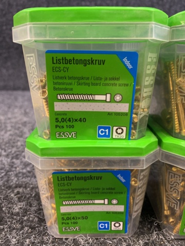 1419430-2 8 st Förpackningar Listbetongskruv, Essve