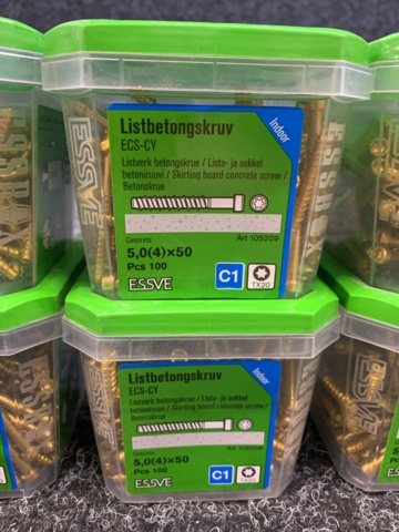 1419430-4 8 st Förpackningar Listbetongskruv, Essve