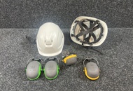 1395620 Arbetshjälmar 2 st och avtagbara hörselkåpor 2 par