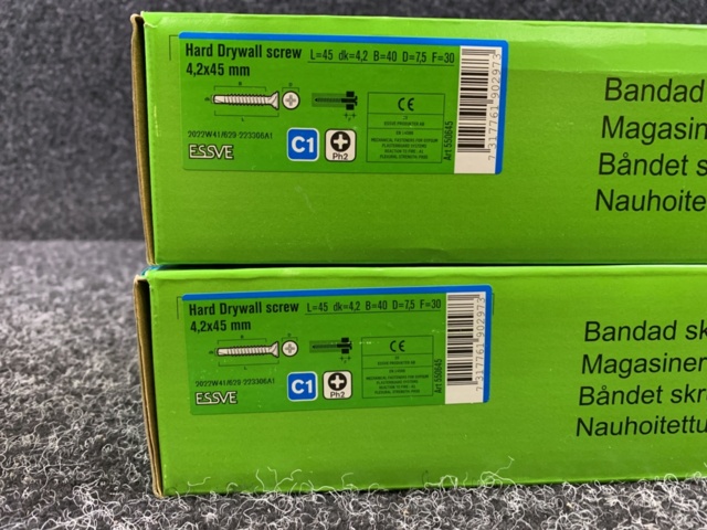 1420686-4 3 st Förpackningar bandad Hårdgipsskruv 4,2x45mm, Essve