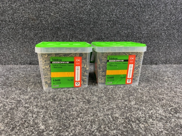 1418493-1 2 st Förpackningar Träskruv 6,0x80, Essve