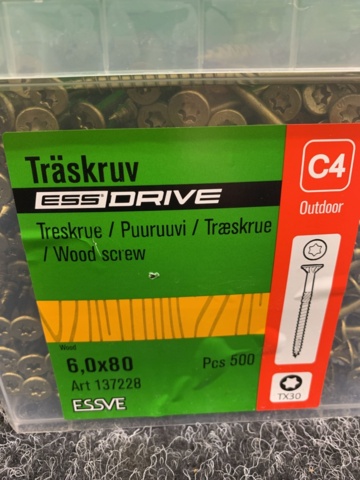 1418493-3 2 st Förpackningar Träskruv 6,0x80, Essve