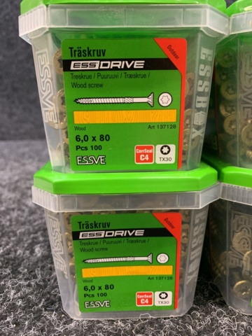 1418497-5 8 st Förpackningar Träskruv 6,0x80mm, Essve