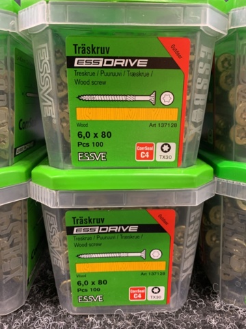 1418497-6 8 st Förpackningar Träskruv 6,0x80mm, Essve