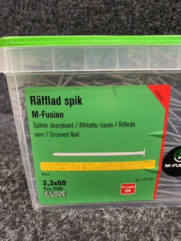 1419379-2 2 st förpackningar Räfflad spik 2,3x60mm, Essve