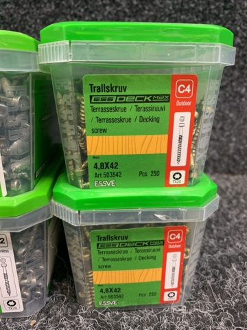 1419385-5 8 st Förpackningar Trallskruv, Essve