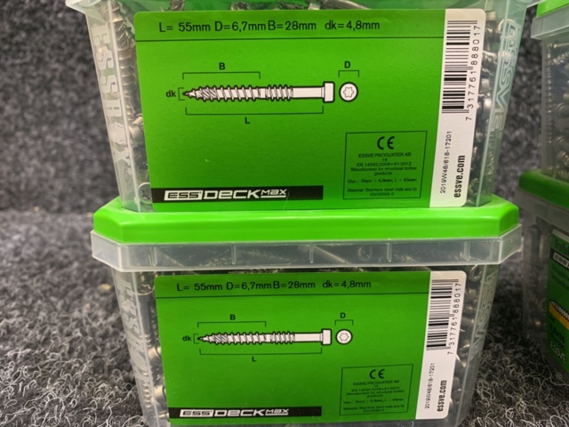 1419385-6 8 st Förpackningar Trallskruv, Essve