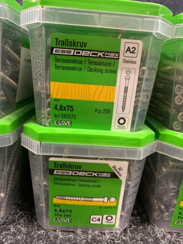 1419395-3 8 st Förpackningar Trallskruv 4,8x75mm, Essve