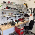 1419956-1 Workbench with tools, storage shelves and accessories