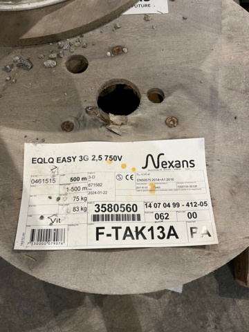 1291193-2 Kabelrullar 25 st - Nexans EQLQ Easy 3G 2,5 750V (Ca 12.500m)