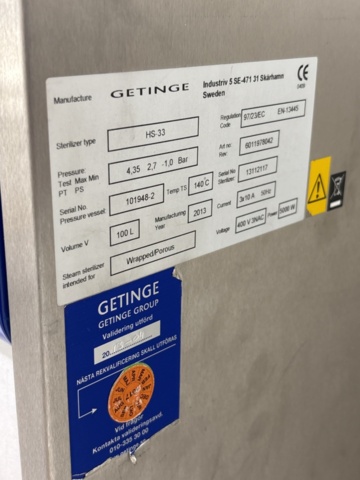 1409174-11 Autoklav - Getinge HS-33