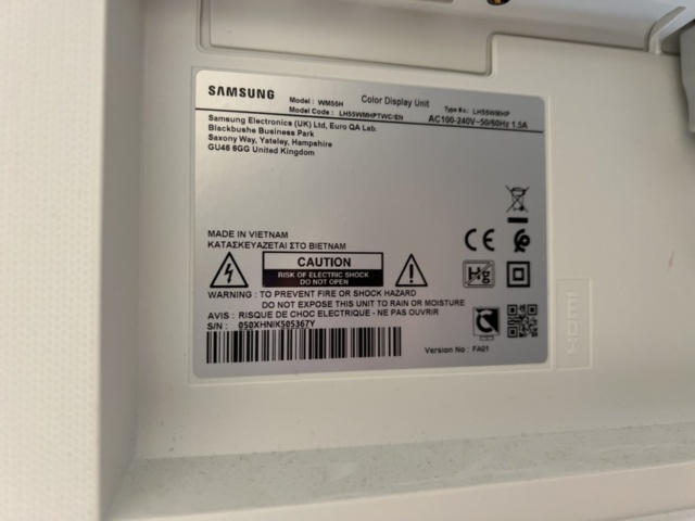 1395638-6 Interactive display screen 55" with pen and stand - Samsung Flip WM55H