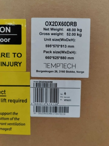 1424190-5 Vinkyl Temptech Oslo OX2DX60DRB