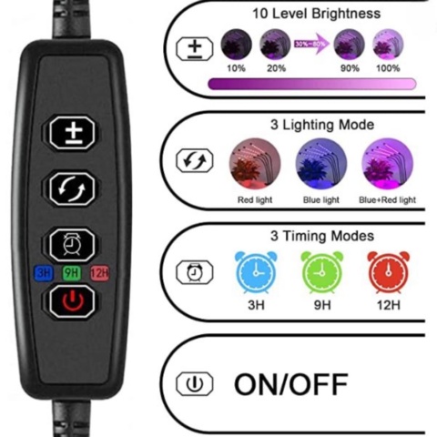 1424596-5 Växtlampa/Odlingsljus 4 grenar LED - Fri frakt