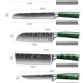 1424304-5 Knivset 10-delars – Grön Marmorfinish - Fri frakt