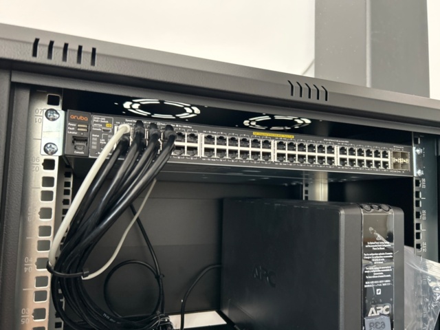 1367641-5 Wall-mounted rack cabinet with network switch and UPS - Digitus / Aruba / APC