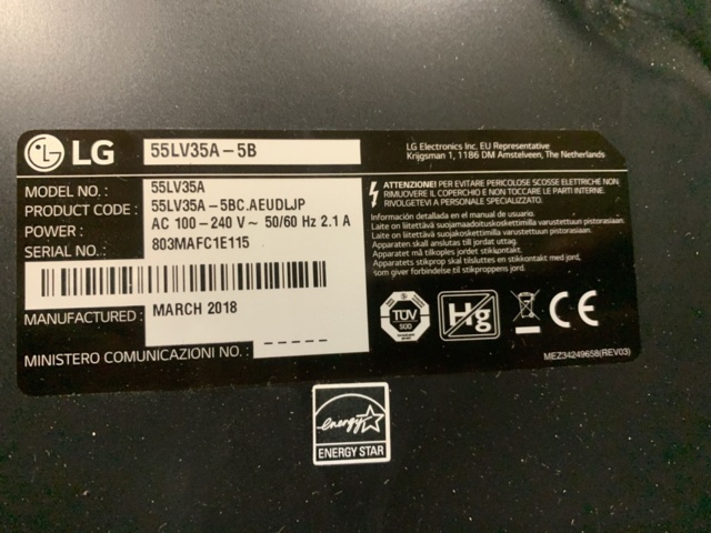 1425282-5 55" Bildskärm LG 55LV35A-5B