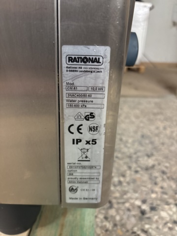 1372498-6 Kombiugn Rational CM 61 – 10,0 kW med rostfritt stativ