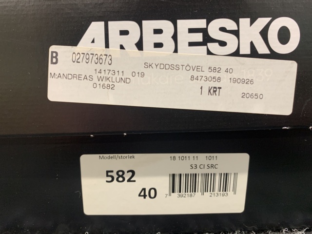 1425651-5 Skyddskänga Arbesko 582, Strl 40