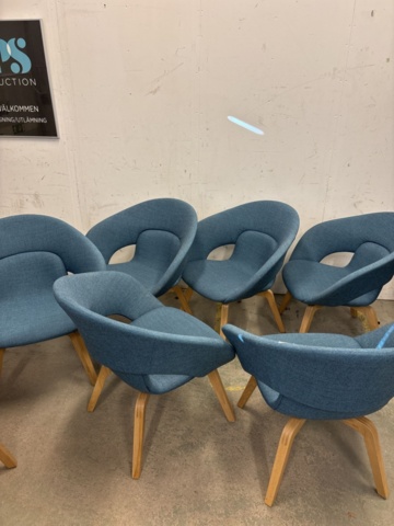 1204829-6 6st Skandiform Deli by Kinnarps fåtöljer turkose/blå/grön del - 2023