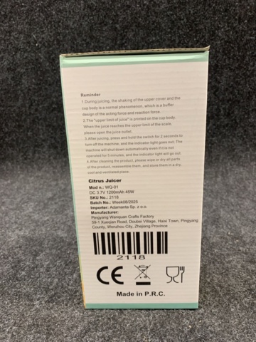 1424749-4 Bärbar Laddningsbar Juice-mixer