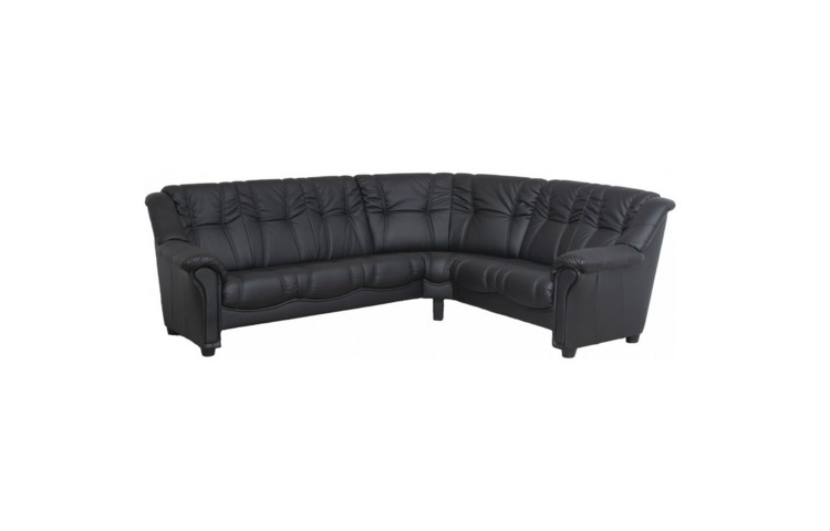 1428291-1 Hörnsoffa svart PU - Rom