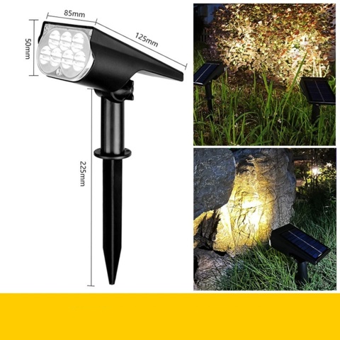 1428383-4 8 st LED-spotlight Solcellsdriven, 7-LED IP65 - Fri frakt