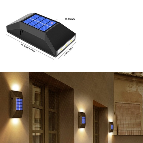 1428386-3 10 st Solcellsväggbelysning 6 LED - Fri frakt