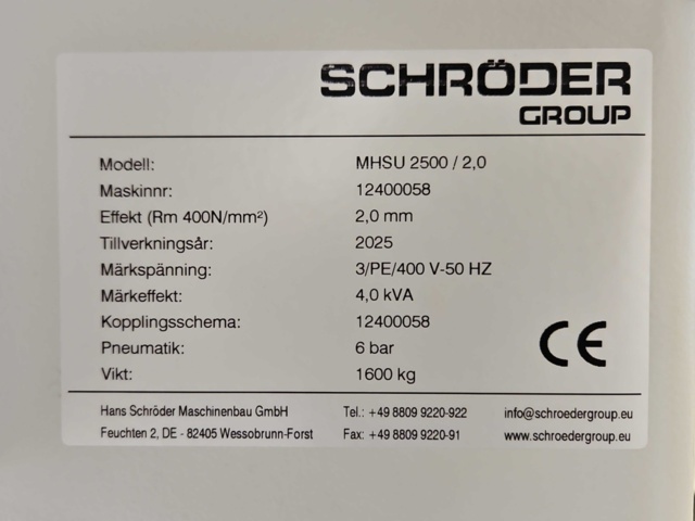 918957-6 Gradsax med tillbehör - Schröder MHSU 2500/2,0 -2025