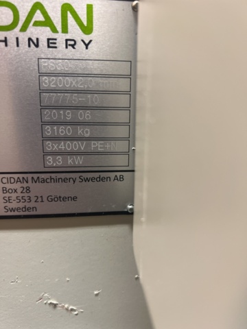 1395785-15 Kantbockmaskin med CNC-styrning - Göteneds/CIDAN FS30 -2019
