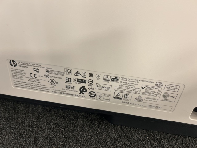 1423280-7 Multifunction printer - HP PageWide Pro MFP 477dw