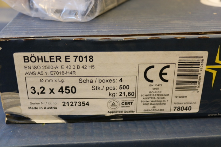 1416610-6 Elektrod Böhler E 7018 3,2x450. 9 paket