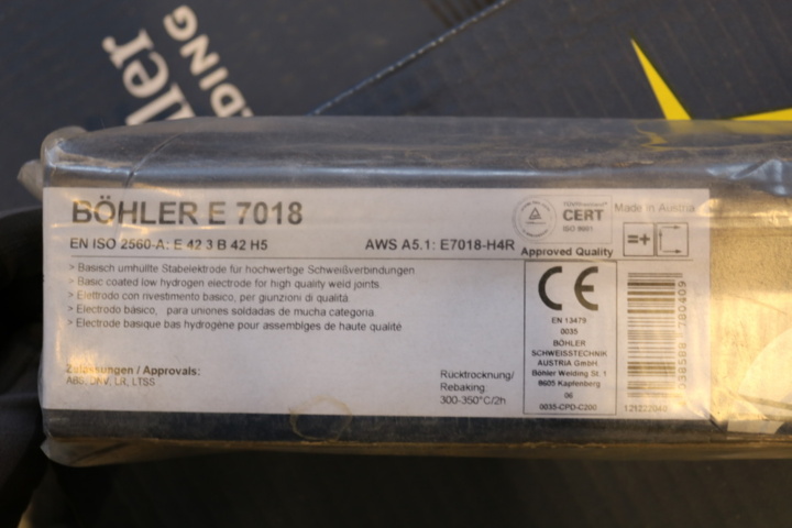1416610-7 Elektrod Böhler E 7018 3,2x450. 9 paket
