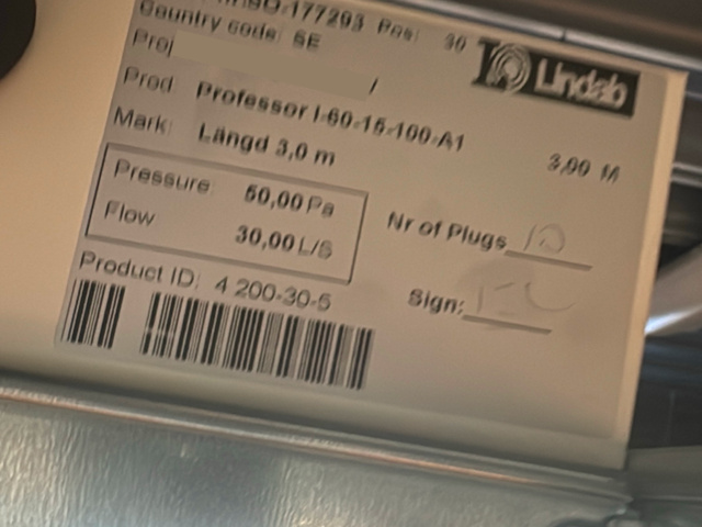 1429034-3 Kylbafflar 3 m, Lindab, Professor, 20 st