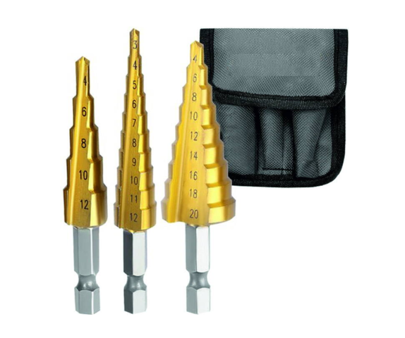 1429000-1 12 st HSS stegborrar till stål, mässing, trä mm