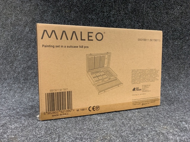 1429023-2 Målarset 148-delar med praktisk trä väska