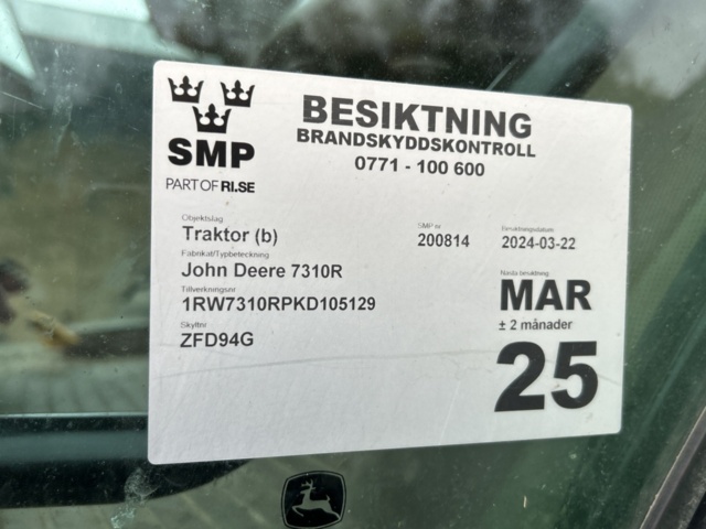 1433856-32 Traktor med lastare John Deere 7310R -2019