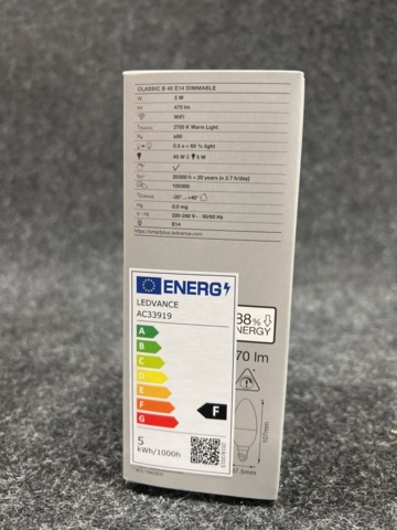 1241500-6 8 st LED-lampor Ledvance Classic B 40 E14 Dimmable