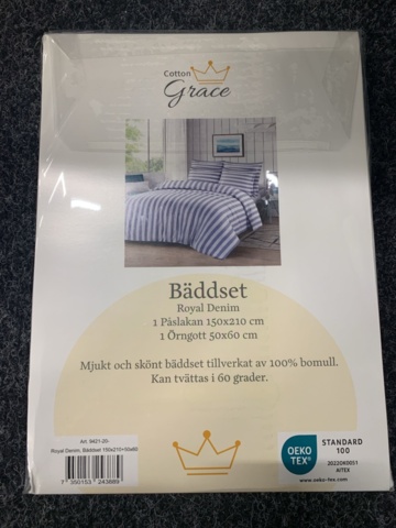 1299793-4 2 st Bäddset Cotton Grace, Royal Denim