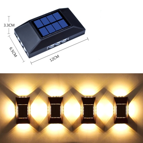 1431041-2 6 st Solcellsväggbelysning 12 LED - Fri frakt