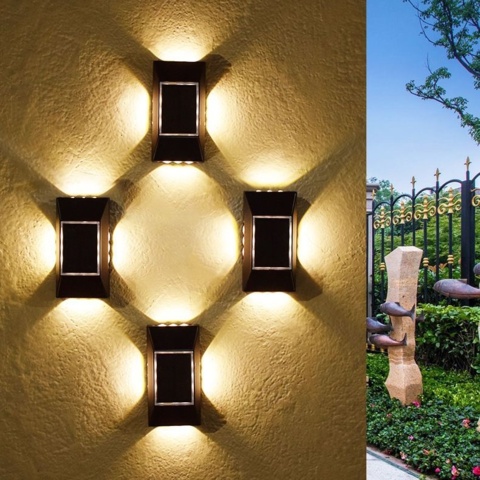 1431042-1 6 st Solcellsväggbelysning 12 LED - Fri frakt