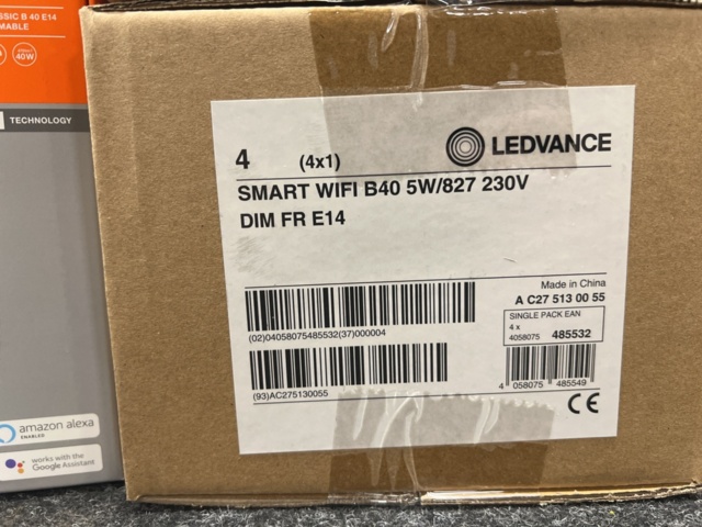 1191374-7 8 st LED-lampor Ledvance Classic B 40 E14 Dimmable