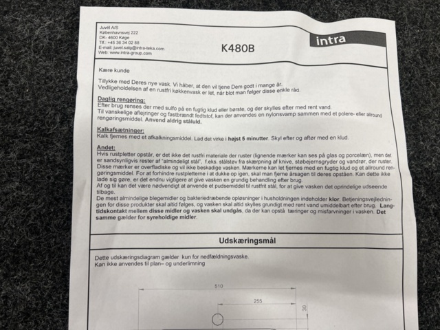 1422947-8 Diskho Intra Barents BK480B1-R025 Insatsbänk