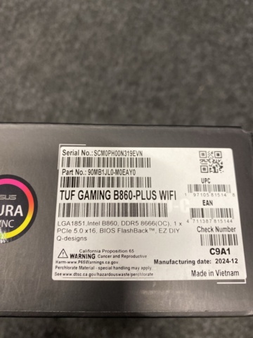 1429419-3 Moderkort ASUS TUF GAMING B860-PLUS WIFI