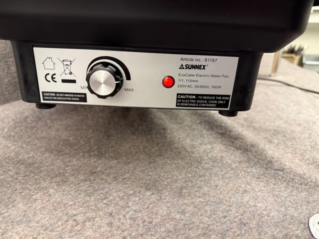 1176521-2 2 st Sunnex chafing dish. Testade, fungerar