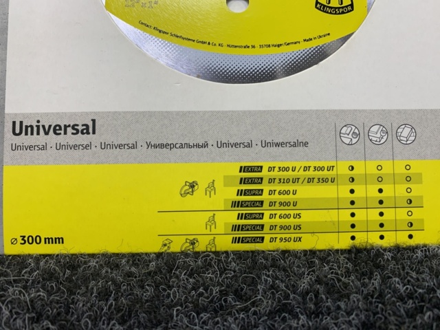 1429704-4 Diamantkapskiva Klingspor DT600 U 300x25,4 mm