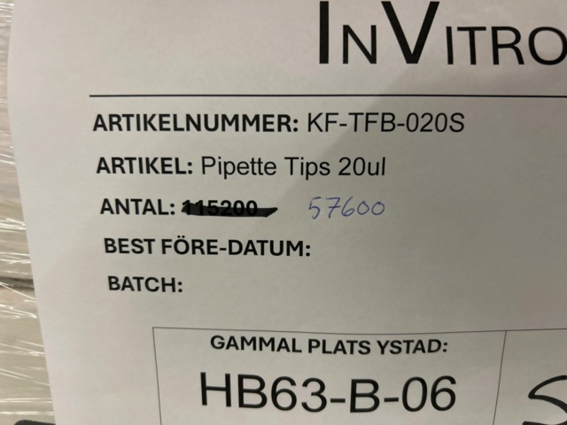 1368033-20 Stort parti med laboratorietillbehör och utrustning - ca 700 000 artiklar