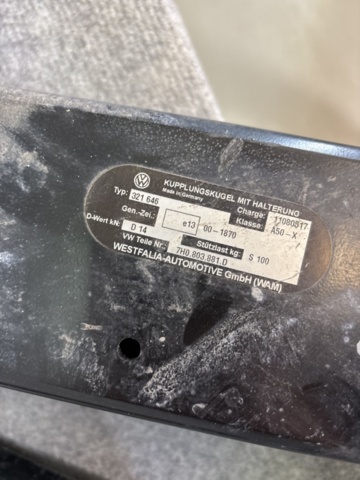 1420899-8 Towbars 3 pcs with attachment, VW, Westfalia type 321 646, 321 519 and 321 644