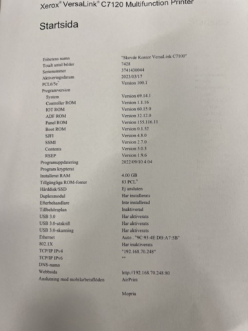 1432171-14 Multifunktionsskrivare Xerox VersaLink C7100