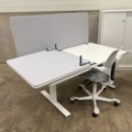 1432137-2 2 height-adjustable desks, filing cabinets and office chairs